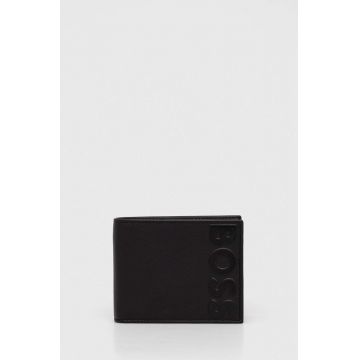 BOSS portofel de piele barbati, culoarea negru