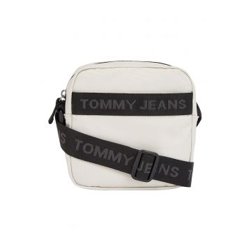 Geanta crossbody din panza cu imprimeu logo