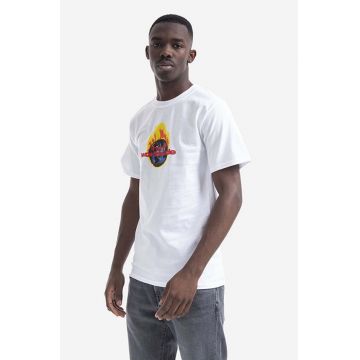 HUF tricou din bumbac culoarea negru, cu imprimeu