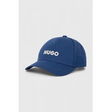 HUGO șapcă de baseball din bumbac culoarea albastru marin, cu imprimeu