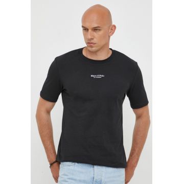 Marc O'Polo tricou din bumbac culoarea negru, cu imprimeu