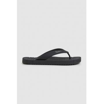 Papuci flip-flop cu logo - Negru