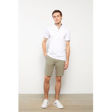 Tricou slim fit din material pique