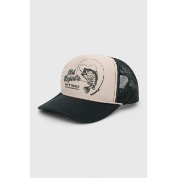 Abercrombie & Fitch sapca culoarea verde, cu imprimeu