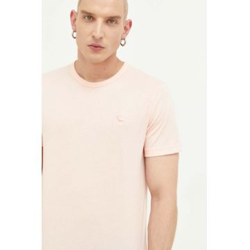 Abercrombie & Fitch tricou barbati, culoarea roz, neted