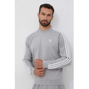 adidas Originals bluza barbati, culoarea gri, melanj