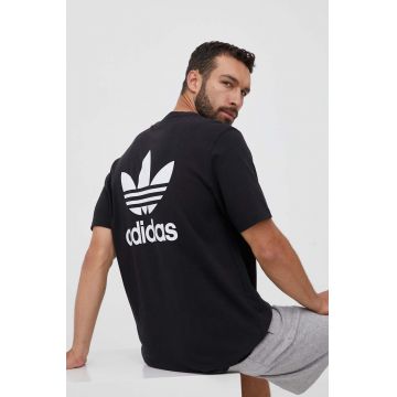 adidas Originals tricou din bumbac Classics Back+Front Trefoil culoarea negru, cu imprimeu II5760