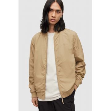 AllSaints geaca bomber barbati, culoarea bej, de tranzitie