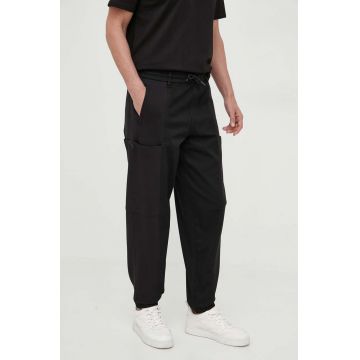 Armani Exchange pantaloni barbati, culoarea negru