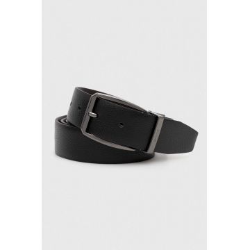 BOSS curea de piele cu două fețe barbati, culoarea negru