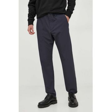 Boss Green pantaloni BOSS GREEN barbati, culoarea albastru marin, drept