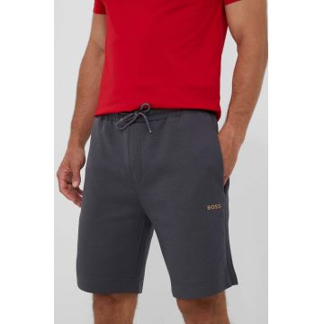 Boss Green pantaloni scurti BOSS GREEN barbati, culoarea gri