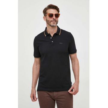 BOSS polo de bumbac culoarea negru, uni 50494697