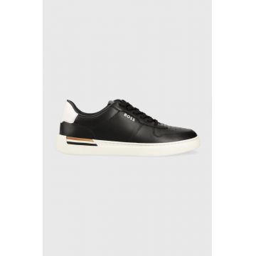 BOSS sneakers din piele Clint culoarea negru, 50498894