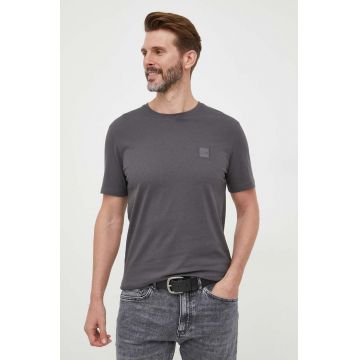 BOSS tricou din bumbac BOSS CASUAL culoarea negru, neted