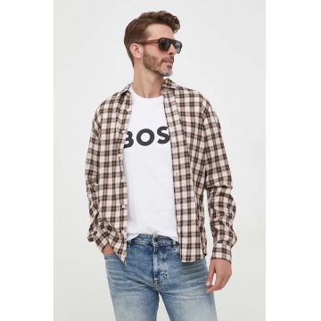 BOSS tricou din bumbac culoarea alb, cu imprimeu 50495742