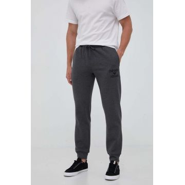 Emporio Armani Underwear pantaloni de trening culoarea gri, cu imprimeu