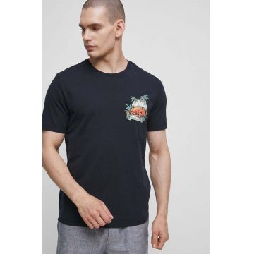 Medicine tricou barbati, culoarea albastru marin, cu imprimeu