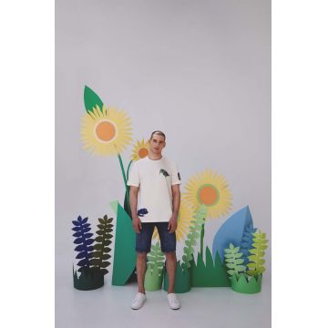 Medicine tricou din bumbac culoarea bej, cu imprimeu