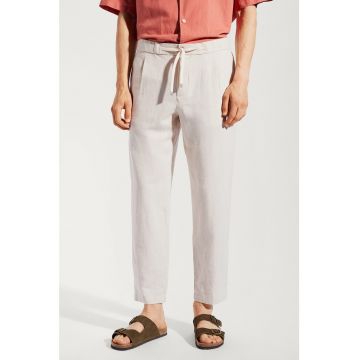 Pantaloni slim fit din amestec de in Romelino