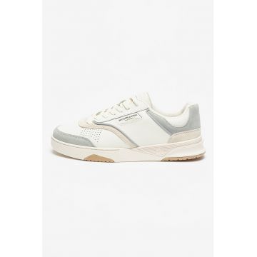 Pantofi sport de piele cu garnituri de piele intoarsa si material textil Court