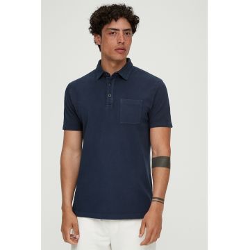 Tricou polo din bumbac cu buzunar pe piept