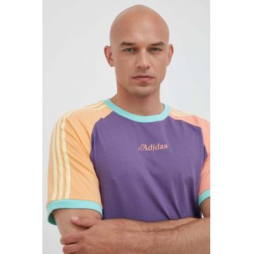 adidas Originals tricou din bumbac culoarea violet, modelator