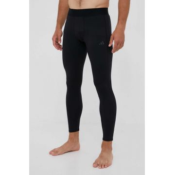 adidas Performance leggins de antrenament culoarea negru, neted