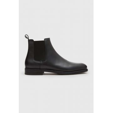 AllSaints ghete chelsea de piele HARLEY barbati, culoarea negru, MZ040Z