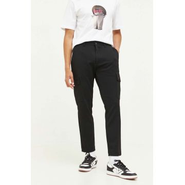 HUGO pantaloni barbati, culoarea negru, drept