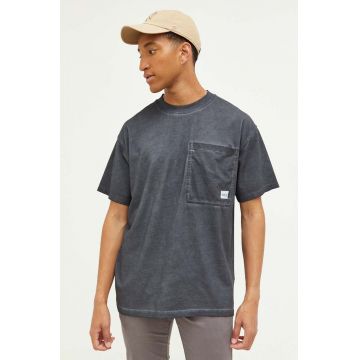 HUGO tricou din bumbac culoarea gri, cu imprimeu