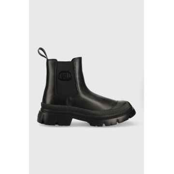 Karl Lagerfeld ghete chelsea de piele TREKKA MENS barbati, culoarea negru, KL25243