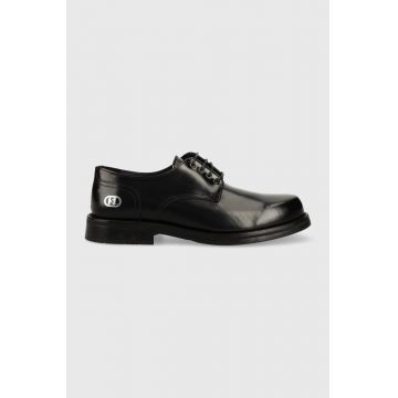 Karl Lagerfeld pantofi de piele KRAFTMAN barbati, culoarea negru, KL11423