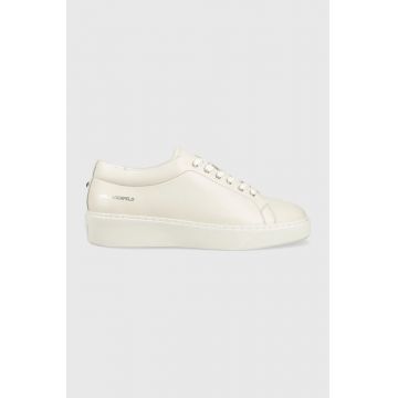 Karl Lagerfeld sneakers din piele FLINT culoarea alb, KL53320