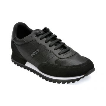 Pantofi BOSS negri, 152, din piele naturala