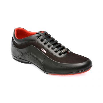 Pantofi BOSS negri, 4010, din piele naturala