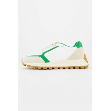 Pantofi sport cu varf rotund si model colorblock Running 01