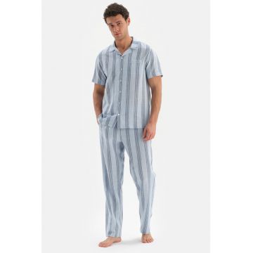 Camasa de pijama - din bumbac cu model in dungi