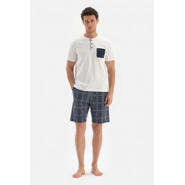 Pijama de bumbac cu pantaloni scurti