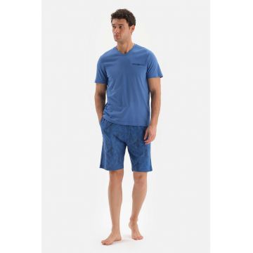 Pijama din amestec de modal cu pantaloni scurti
