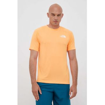 The North Face tricou sport Mountain Athletics culoarea portocaliu, modelator