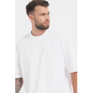 Tricou din bumbac cu decolteu la baza gatului Timm - Alb