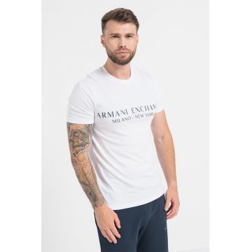 Tricou slim fit cu imprimeu logo