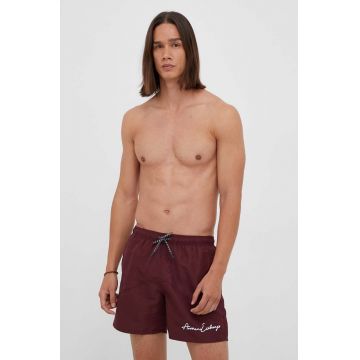 Armani Exchange pantaloni scurti de baie culoarea bordo