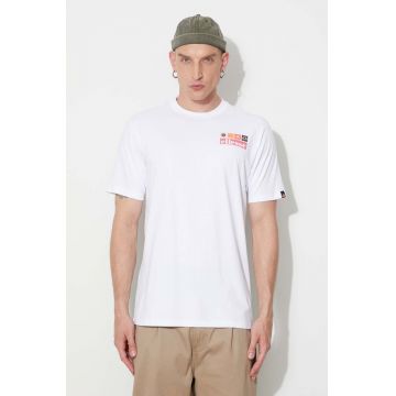 Ellesse tricou din bumbac culoarea alb, cu imprimeu SHR17638-BEIGE