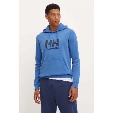 Helly Hansen hanorac de bumbac HH LOGO HOODIE bărbați, cu glugă, cu imprimeu 33977
