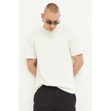 HUGO tricou din bumbac culoarea verde, neted