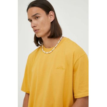 Les Deux tricou barbati, culoarea galben, neted