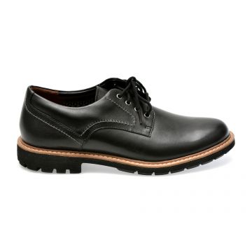 Pantofi CLARKS negri, BATCHAL, din piele naturala