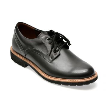 Pantofi CLARKS negri, BATCHAL, din piele naturala